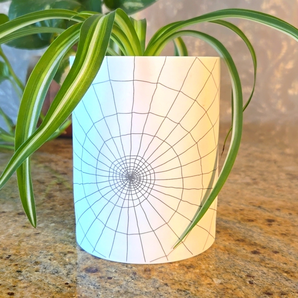 West Elm White Geometric Candle Holder / Vase Plant